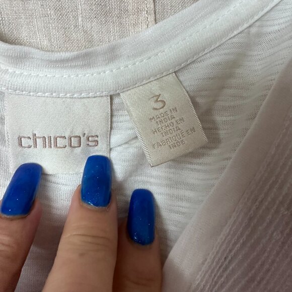 Chico's jacket shirt 2 piece set sz L / 16 100% linen beige tan blazer‎ jacket - Picture 8 of 10